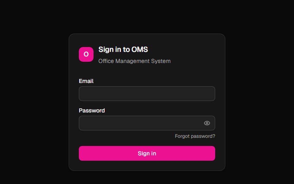 Sign-in screen of the Office Management System web application
